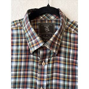 Maker & Company Classically Tailored Cotton Button Down Shirt Men's XL Colorful